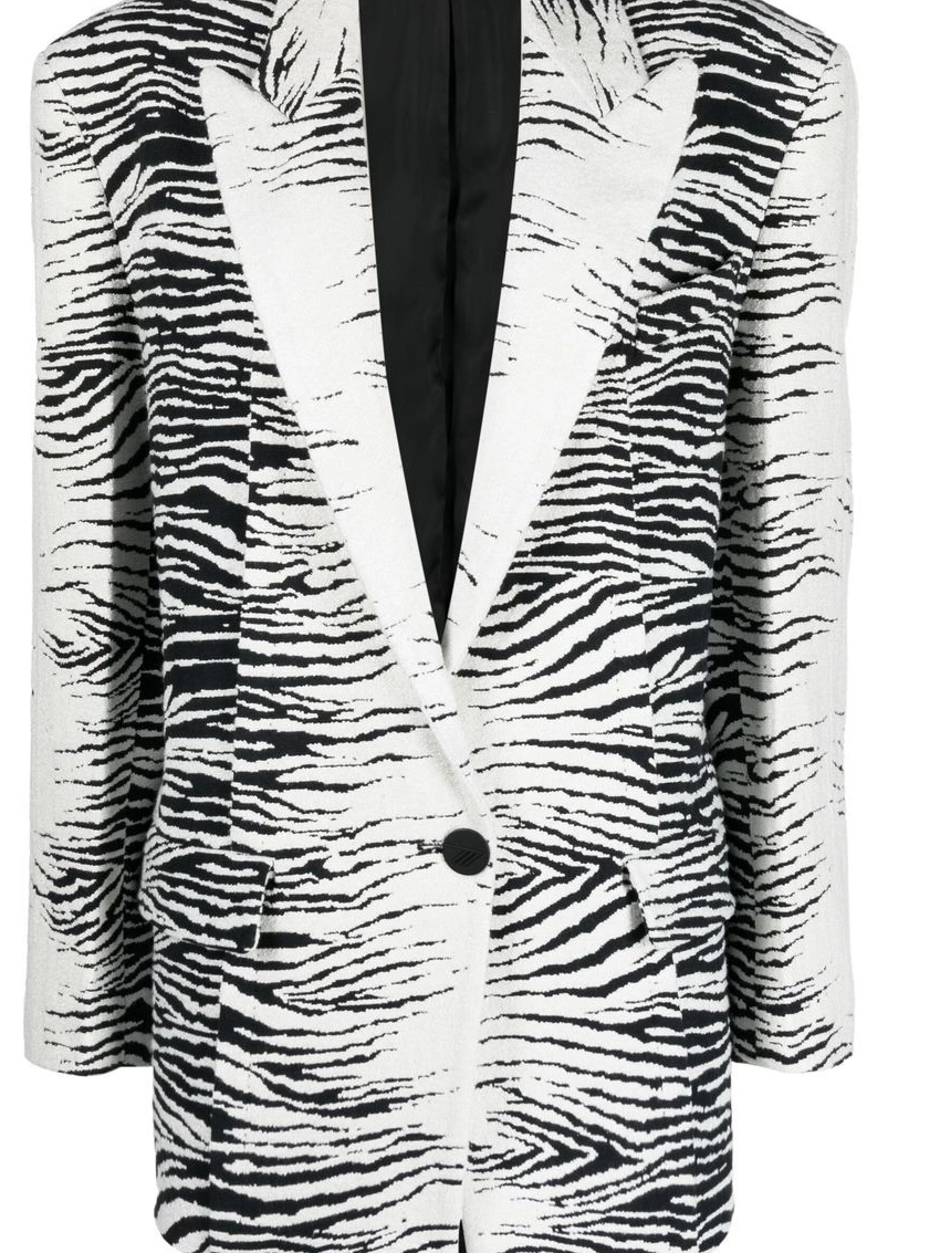 Affordable Attico zebra-print blazer Women The single-breasted 0308