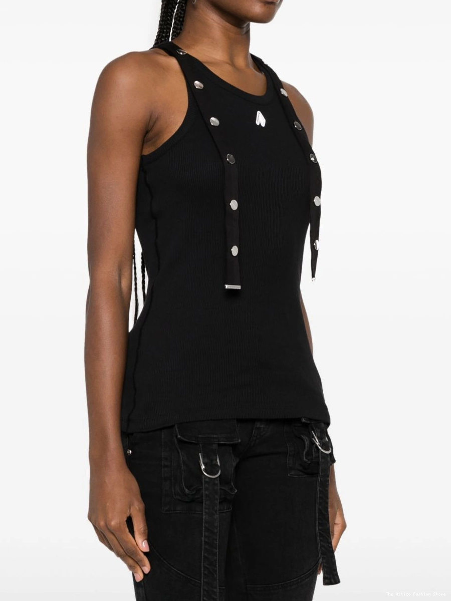 Affordable logo-applique Attico ribbed The Women top tank 0304