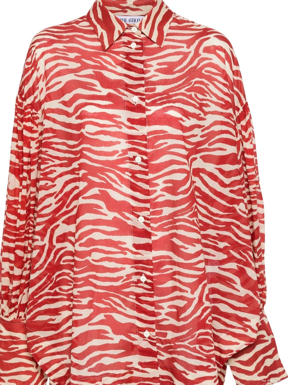 Affordable Attico cotton zebra-print The shirt Women 0308