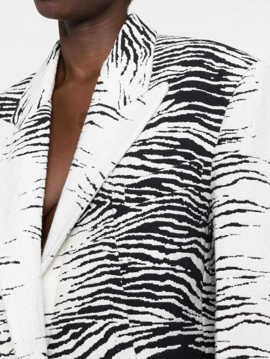 Affordable Attico zebra-print blazer Women The single-breasted 0308